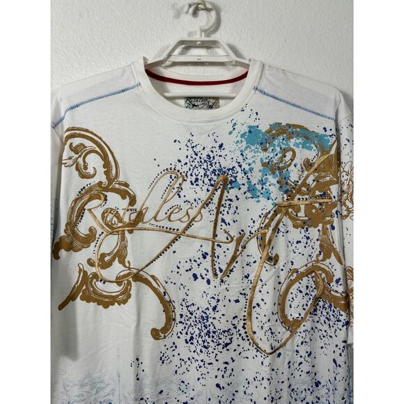 Ruthless Art Shirt Mens Size 2XL Geometric Short Sleeve Embroidered Multicolor - Picture 2 of 12